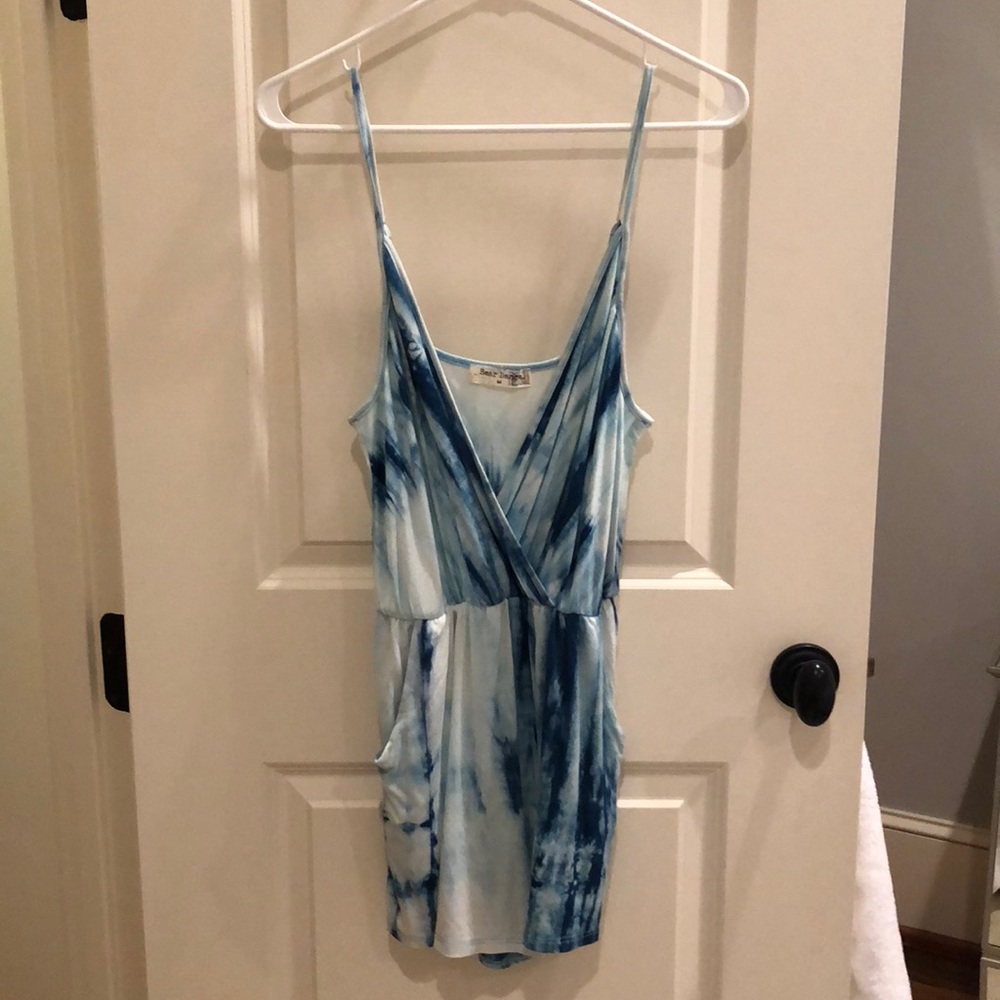 Tie-dye blue romper